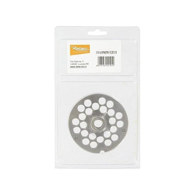 Reber 4714A10 Piastra per Tritacarne N22 24 Fori 10 mm Acciaio al Carbonio