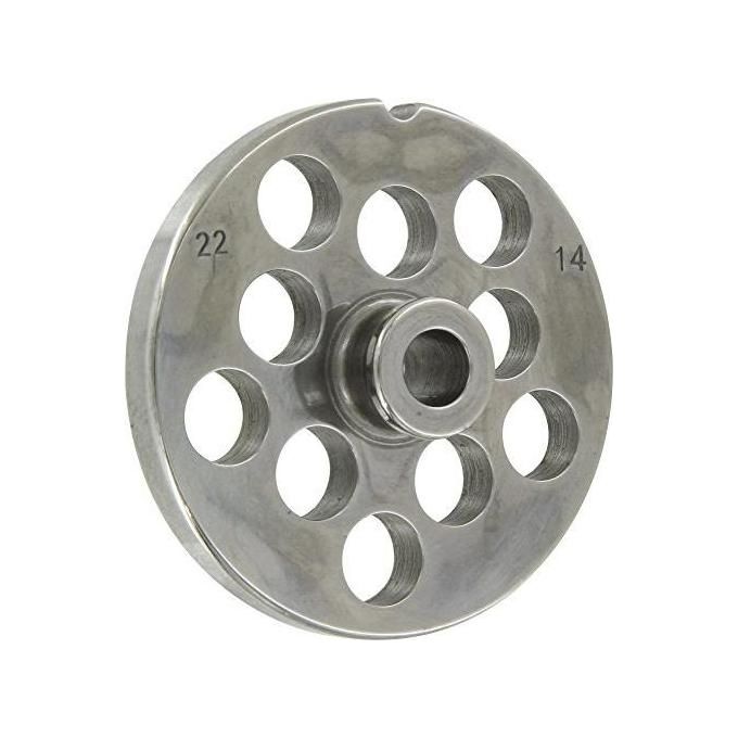 Reber N. 22 F. 14 Piastra per Tritacarne 10 Fori 14 mm Acciaio al Carbonio