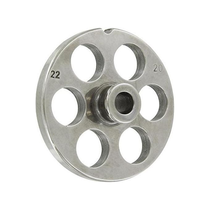 Reber N22 F20 6 FORI Piastra per Tritacarne Acciaio al Carbonio Diametro 80 mm Fori 20 mm