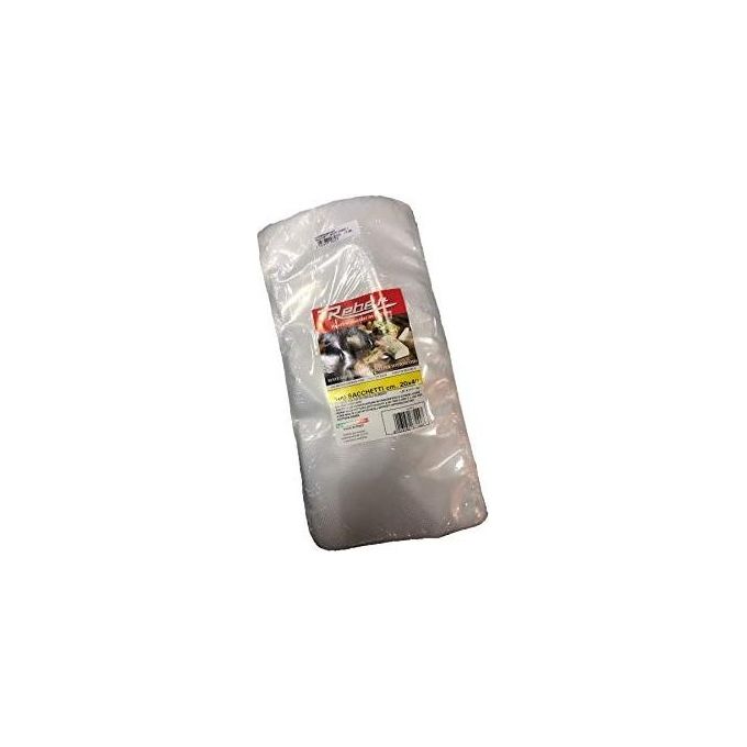 Reber 6724H Buste Goffrate Sottovuoto 20x40 cm 100 Pezzi Multistrato 5 Strati 105 Micron Resistenti Bollitura 100°C