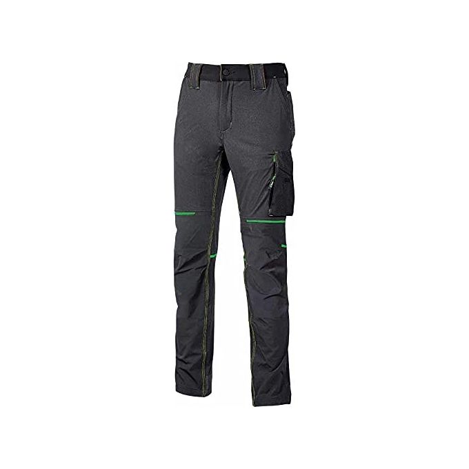 U-Power WFU189RL World Pantalone da Lavoro Slim Fit Stretch 86% Nylon 14% Spandex Idrorepellente Traspirante colore Grigio Verde
