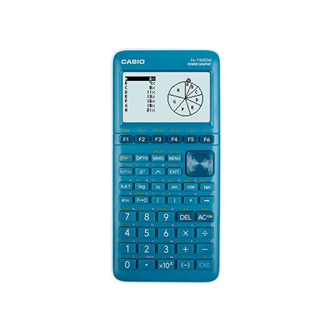 Casio FX-7400GIII Calcolatrice Grafica Programmabile con Supporto Python e Connessione PC Schermo a 8 Righe colore Blu