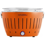LotusGrill G34 U OR Barbecue Portatile a Carbonella con Sistema di Ventilazione e Alimentazione USB 4 Batterie AA Diametro Griglia 32 cm colore Arancione