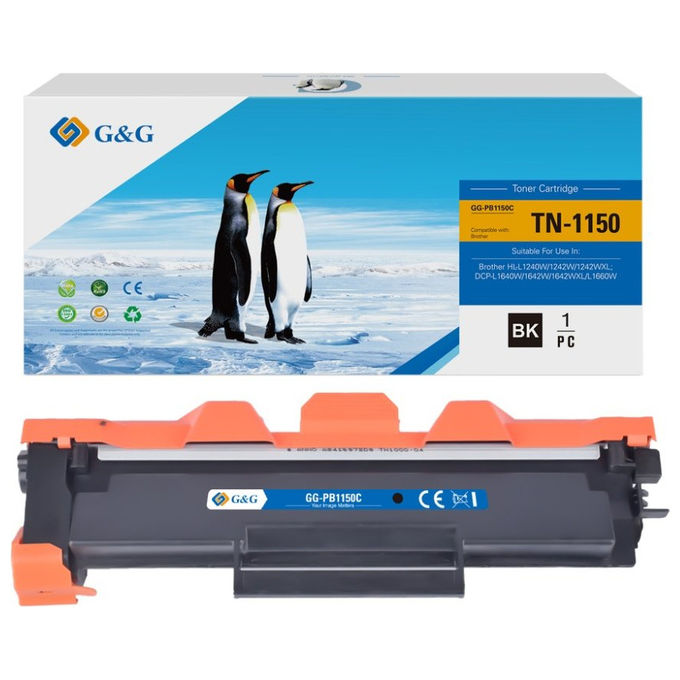 GandG GG-PB1150 Toner Compatibile Nero 1000 pagine per Brother TN1150 colore Nero
