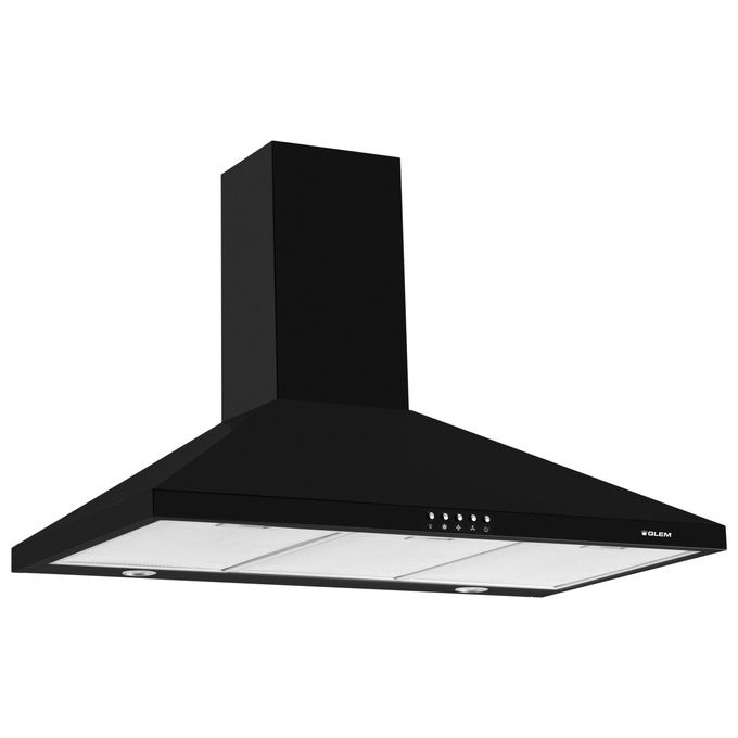 Glem Gas GHP945BK Cappa Aspirante a Parete 90 cm 498 m³-h Classe C 67 dB Pulsanti colore Nero