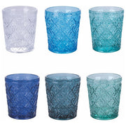 Villa d'Este Home Tivoli 5914026 Marrakech Ocean Set 6 Bicchieri da Acqua in Vetro a Rilievo 325 ml colore Trasparente