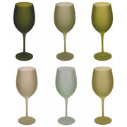Villa d'Este Home Tivoli 5917940 Happy Hour Set 6 Calici in Vetro Effetto Ghiaccio 650 ml colore Verde