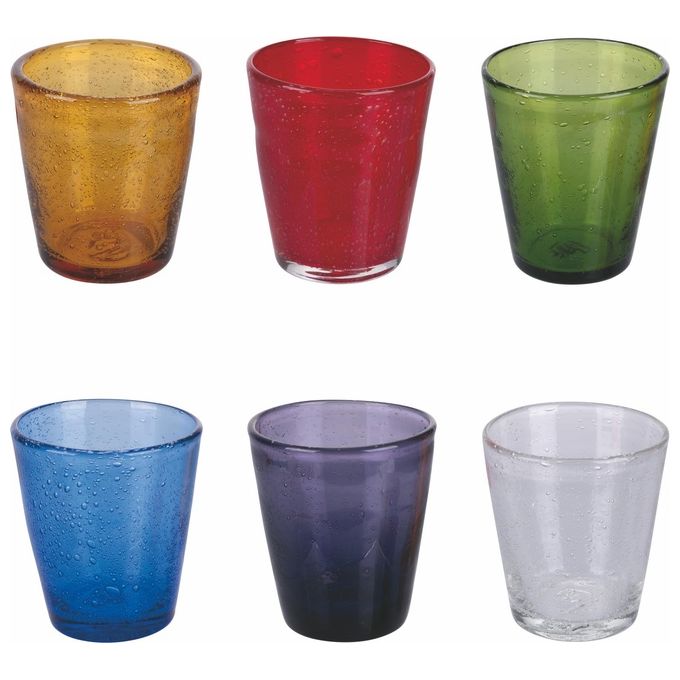 Villa d'Este Home Tivoli 5918475 Cancun Set 6 Bicchieri da Acqua in Vetro 330 ml colore Multicolore