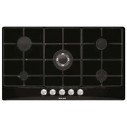 Glem Gas GT955BK Piano cottura a gas da incasso 90 cm 5 fuochi Accensione sottomanopola Sistema sicurezza con termocoppia colore Nero