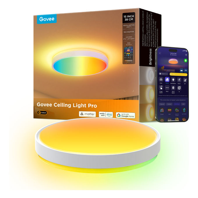 Govee H60A6C01 Round Smart Ceiling Light Lampada Soffitto LED 4300 lm 2700K 6500K Wi-Fi Bluetooth colore Bianco