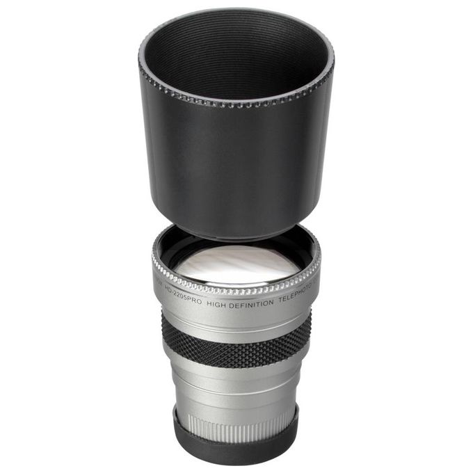 Raynox HD-2205PRO HD 2205 Pro Obiettivo di Conversione Teleobiettivo 2,2x Filettatura Montaggio 37 mm Filettatura Filtro 55 mm colore Argento