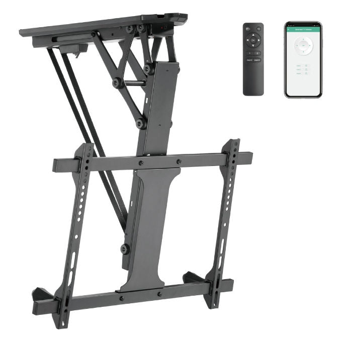 JollyLine JL42884-SMART HEY MOTO TV Supporto da soffitto motorizzato per TV 32''-80'' fino a 35 Kg con controllo via app Tuya e telecomando colore Nero