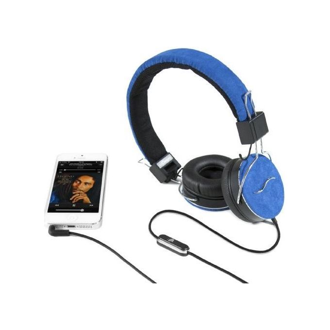 Hi-Fun HI DEEJAY Cuffie a Padiglione con Microfono Bass Boost System Jack 3.5mm 105 dB colore Blu