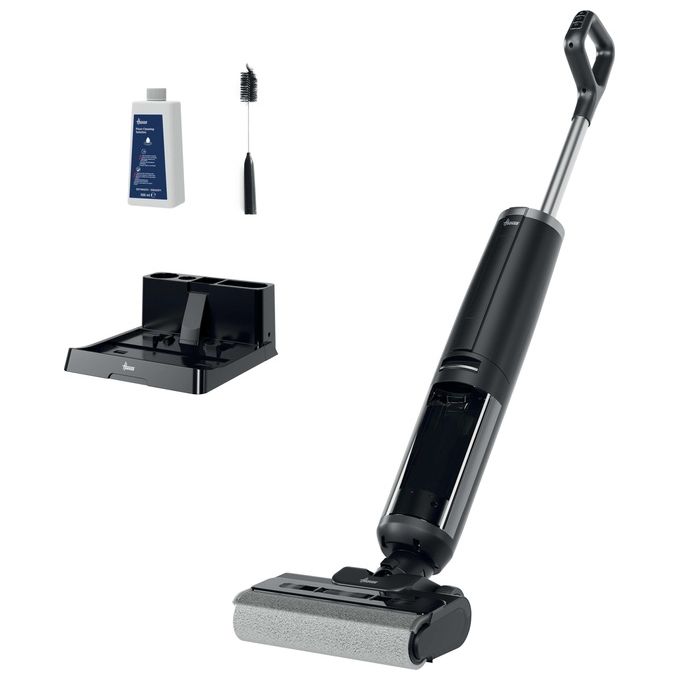 Hoover HW300 011 HW3 TURBO CLEAN Aspirapolvere a Bastone 2 in 1 Senza Sacchetto Secco e Bagnato HEPA 220 W 40 min autonomia colore Nero Argento