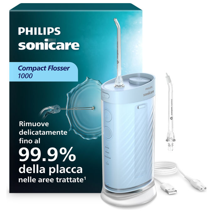 Philips HX3333-24 Sonicare Idropulsore Orale Senza Fili con Serbatoio 0,2 L e 3 Livelli di Potenza colore Blu