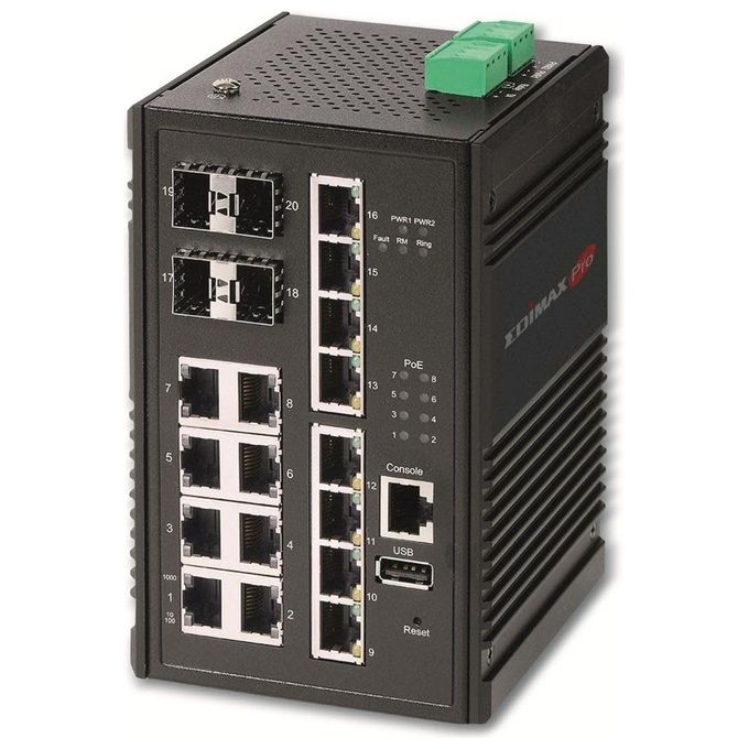 Edimax IGS-5416P Switch di Rete Gestito Gigabit PoE 20 Porte 8 PoE