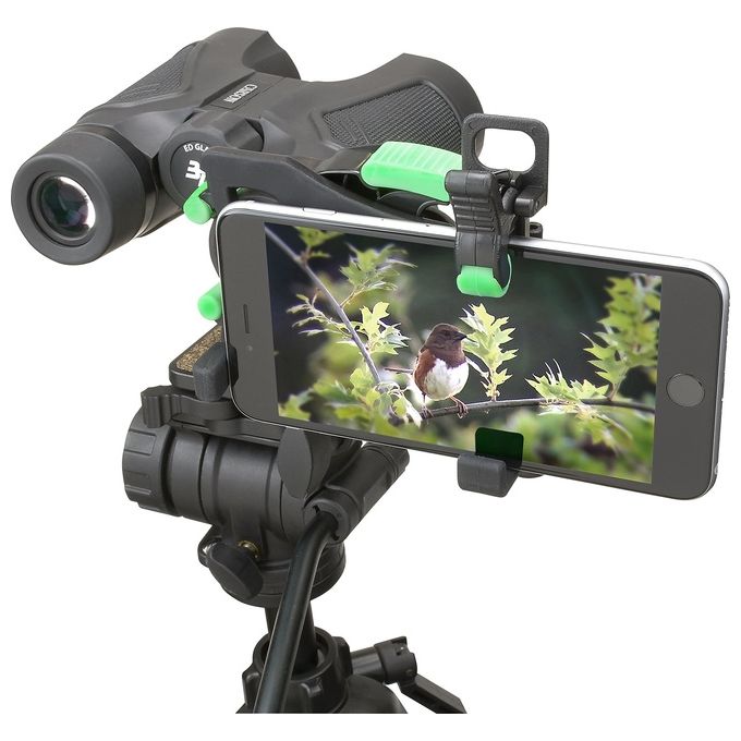 Carson IS-200 HookUpz 2.0 Supporto per fotocamera e smartphone per telescopio adatto per oculari fino a 56 mm colore Nero