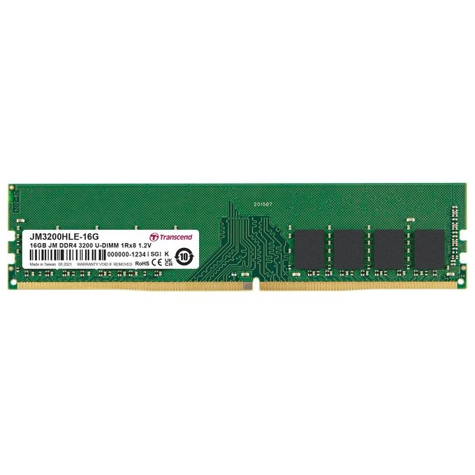 Transcend JM3200HLE-32G JetRAM Modulo di Memoria RAM DDR4 32GB 3200MHz UDIMM 288pin CL22 1.2V Non ECC