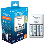 Eneloop BQ-CC17 Caricabatterie Smart per Batterie AA AAA NiMH Include 4 Batterie AA 2000 mAh Ricarica 7 Ore colore Nero