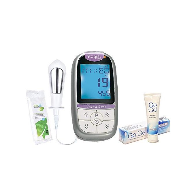 Tenscare K-ITS-GO iTouch Sure Apparecchio per Pavimento Pelvico 4 Programmi Preimpostati con Sonda Vaginale e Go Gel 100ml colore Bianco