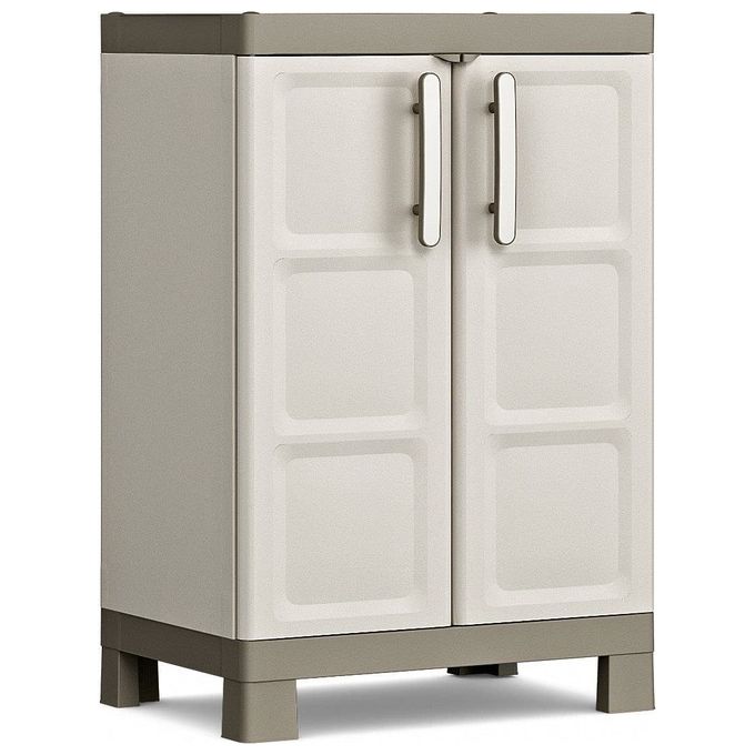 Keter Armadio da esterno in resina Excellence Basso con 2 ripiani regolabili 65x45x97h per organizzare spazi esterni