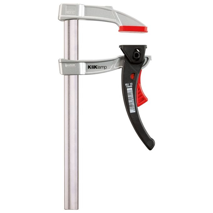 Bessey KLI16 KliKlamp Strettoio a leva 160 mm apertura 80 mm scartamento 1200 N magnesio colore Rosso Nero