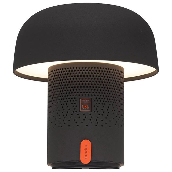 Kooduu Sensa Play, lampada bluetooth con speaker JBL, LED dimmerabile, 10W audio 360°, IP53, batteria 8h, antracite