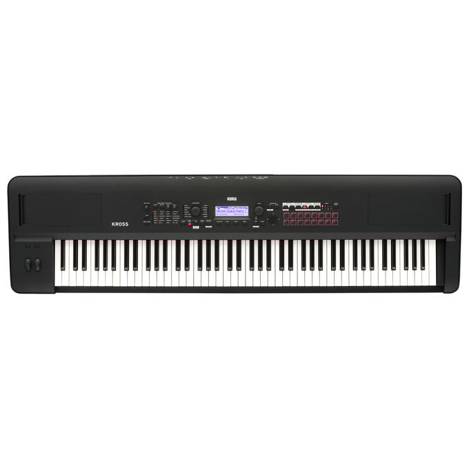 Korg KROSS288MB KROSS 2 Workstation synth a 88 tasti pesati 120 voci 1075 preset con ingressi microfono e linea colore Nero opaco