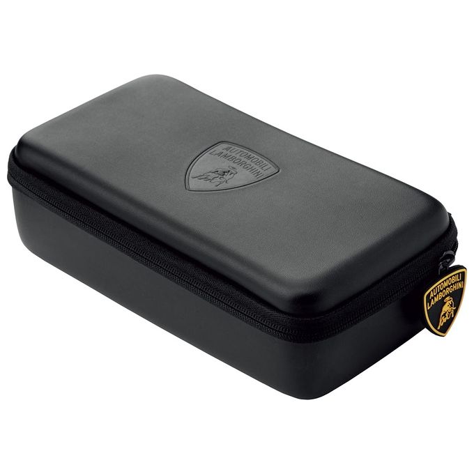 Lamborghini LAGAAC05 Custodia Rigida Deluxe per Nintendo Switch EVA antiurto antigraffio scomparti giochi vetro temperato incluso colore Grigio