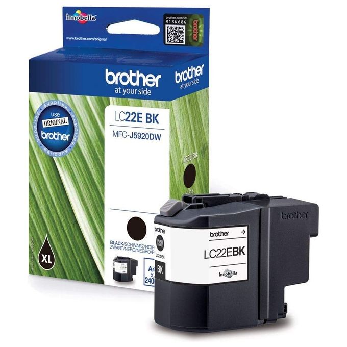 Brother LC22EBK Cartuccia d'Inchiostro Nero Originale per Stampanti Inkjet Resa 2400 Pagine colore Nero