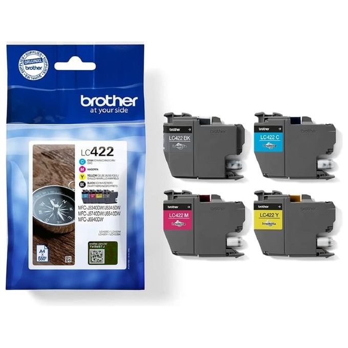 Brother LC422VAL Multipack Cartucce InkJet Originali Resa ~2200 Pagine Colore Nero Ciano Magenta Giallo