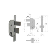 CISA 0920205 42412.30.0 Serratura per Cancello con Cilindro Sagomato Sfilabile Chiusura Laterale a Una Mandata colore Zincato