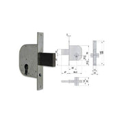 CISA 0920209 42012 Serratura da infilare per cancello con scrocco e catenaccio incorporato 1 mandata profilo europeo finitura zincata colore Zincata