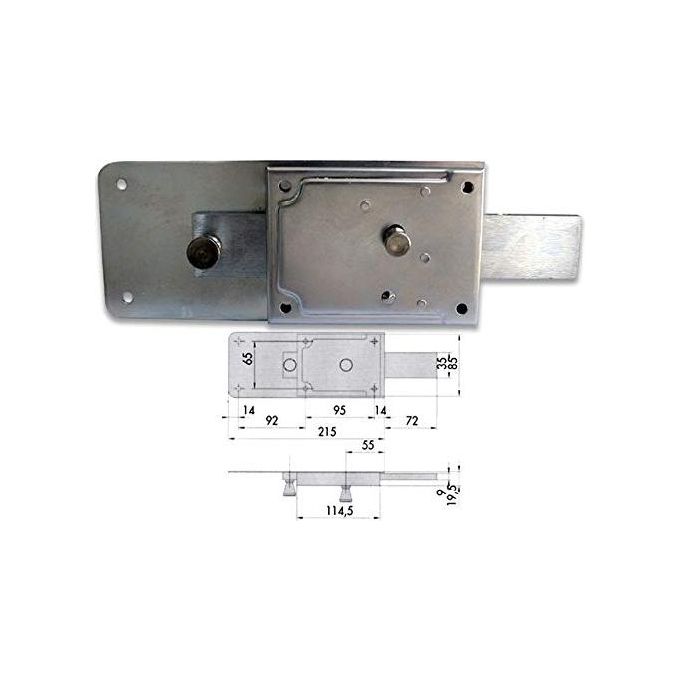 CISA 0920217 55254-50-1 Serratura Ferroglia con Cilindro Fisso Destra colore Zincato