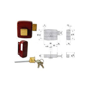 CISA 0920234 50130 Serratura da Applicare per Portoncino Cilindro Staccato 2 Mandate Pomolo Interno Finitura Verniciata colore Bianco