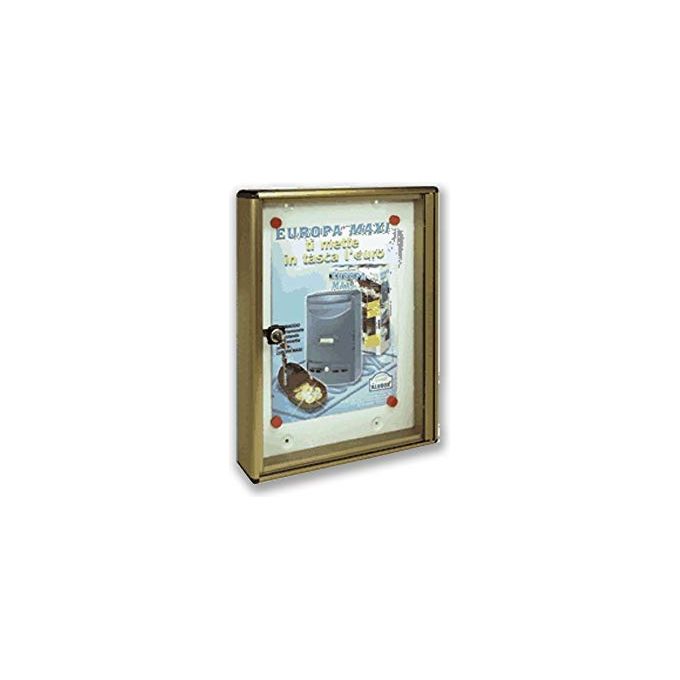 Alubox 1007632 Bacheca Porta Avvisi in Alluminio Verniciato Argento con Fondo Magnetico per 4-5 Fogli A4 colore Argento