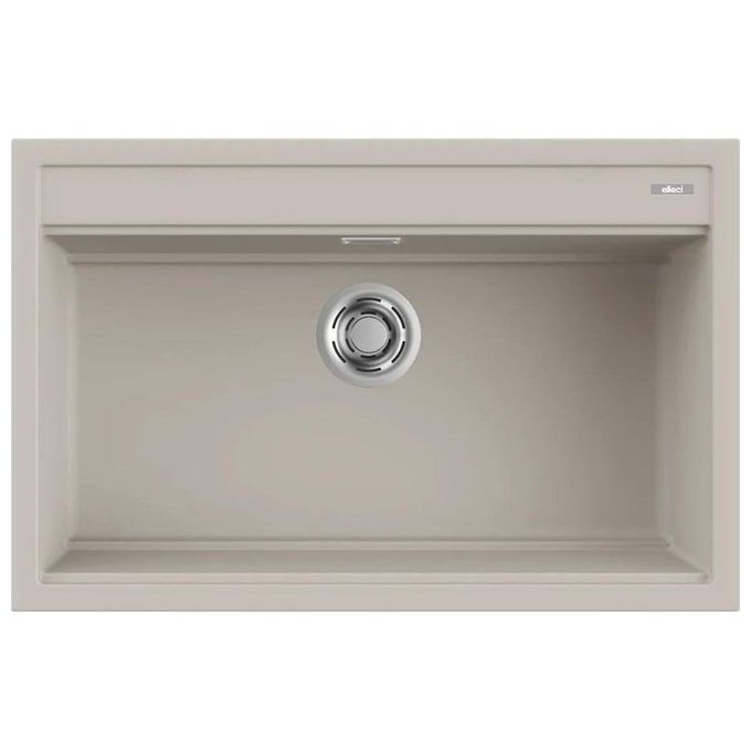Elleci, Lavello da Incasso Monovasca Best 130, Granitek Bianco Soft 39, Sopratop