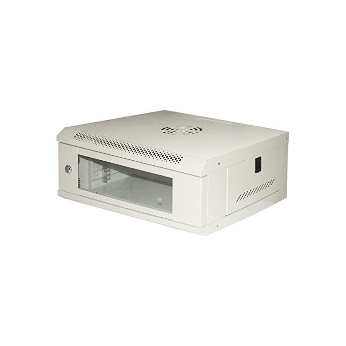 Link LK1904UL Serie Light Armadio Rack 19'' 4U da parete porta vetro 30 Kg ripiano incluso colore Grigio