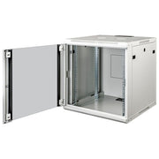 LINK LK1906UPH Armadio Rack 19'' 6 Unita' da Muro per Reti con Porta in Vetro Temprato Fianchi Apribili Ventilazione Passiva 50 Kg Colore Grigio