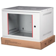 Link LK1909U40S IZZI Armadio rack a muro 19'' 9U disassemblato porta in vetro con chiusura a chiave colore Grigio