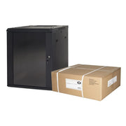 Link Accessori LK1909UNF – Armadio Rack 19'' 9U da parete, porta vetro temperato, chiusura a chiave, 50 Kg, 500x600x450 mm, colore Nero