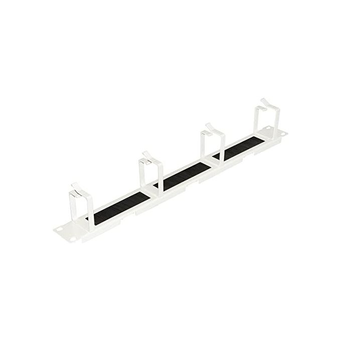 Emmegi LKCOPBR Listello Guidacavi per Armadi Rack 19'' 1U 4 Anelli Spazzola Antipolvere in Acciaio colore Grigio
