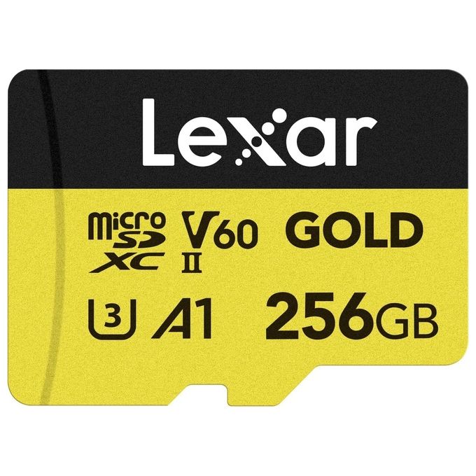 Lexar LMSGOLD256G-BNNNG Professional Gold MicroSDXC 256 GB UHS-II U3 V60 A1 280 MB-s colore Nero