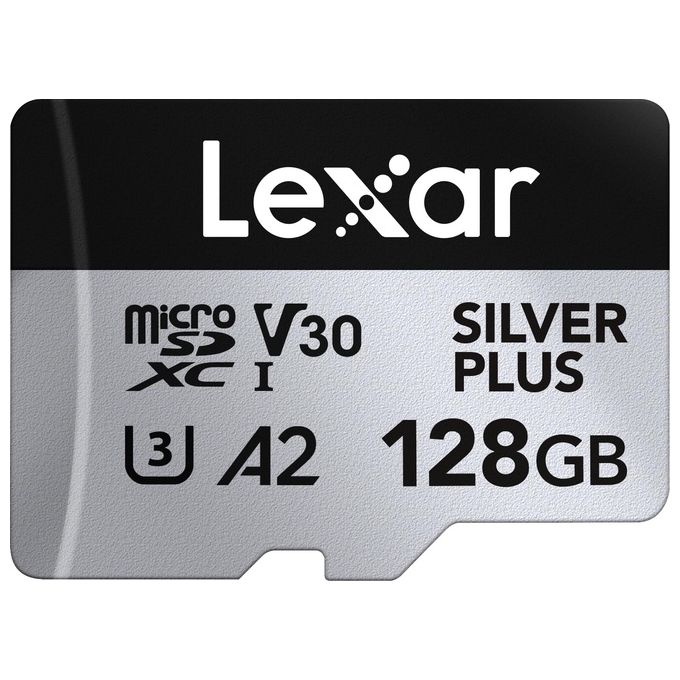 Lexar LMSSIPL128G-BNANG Professional Silver Plus MicroSDXC 128 GB UHS-I U3 V30 A2 205 MB-s colore Nero Argento