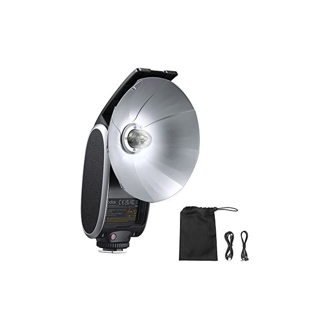 GODOX D222961 Lux Senior Flash Esterno Compatibile Fuji Canon Nikon Olympus Pentax Sony MIS Numero Guida 14 Temperatura Colore 6000 K Batteria Integrata Ricaricabile USB-C colore Nero