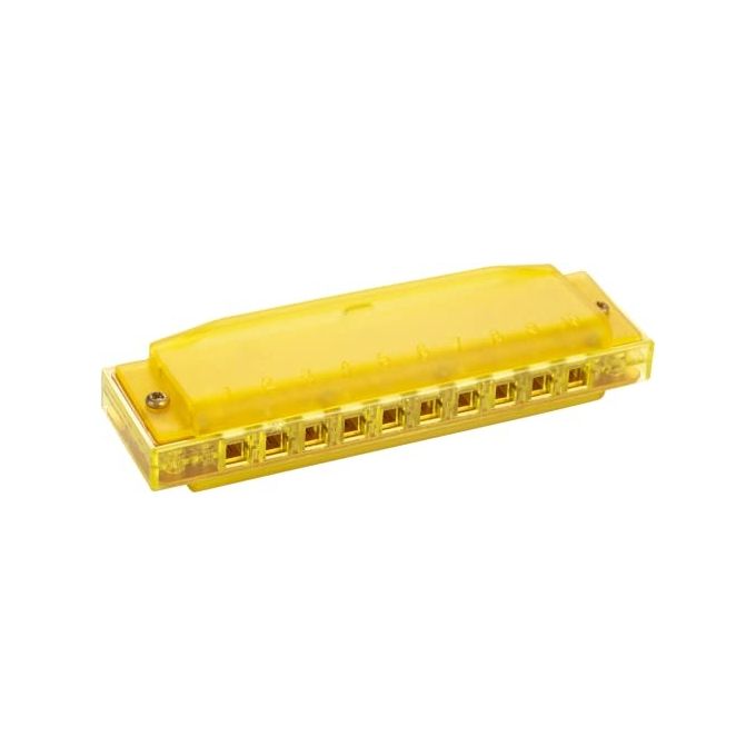 Hohner M1110Y Translucent Harp Armonica a Bocca Diatonica Do maggiore 10 fori 20 ance Richter colore Giallo
