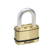 Master Lock M15BEURDLF Lucchetto in Acciaio Laminato 64 mm con Archetto in Carburo di Boro 11 mm 4 Chiavi colore Ottone