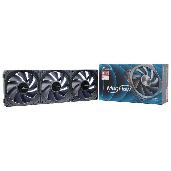 Seasonic MAGFLOW-3 MagFlow 3-Fan Kit Ventilatore 120 mm 3 pezzi 2000 rpm Cuscinetto FDB colore Nero