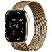 Apple MJGU4QL-A Watch Series 12 Smartwatch GPS Cellular 46 mm titanio con cinturino in maglia milanese S M colore Oro brillante