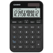 Casio MS-20YC-BK Calcolatrice da tavolo 12 cifre alimentazione ibrida batteria solare colore Nero